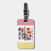 Strichmännchen scherzt Autismus-Bewusstsein Gepäckanhänger (Vorderseite vertikal)