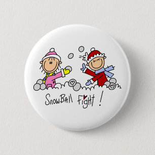 Strichmännchen Schneeballschlacht Button