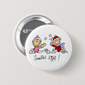 Strichmännchen Schneeballschlacht Button (Vorne & Hinten)