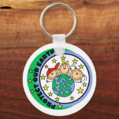 Strichmännchen schützt unsere T - Shirt und Gesche Schlüsselanhänger (Vorderseite)