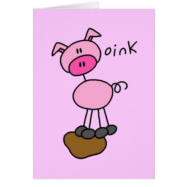 Strichmännchen-Schwein-T-Shirts und Geschenke (Vorne)