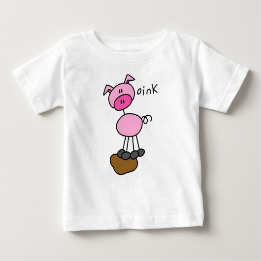 Strichmännchen-Schwein-T - Shirts und Geschenke (Vorderseite)