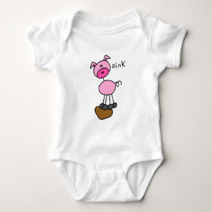 Strichmännchen-Schwein-T-Shirts und Geschenke Baby Strampler