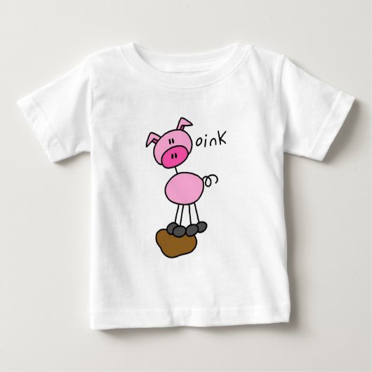 Strichmännchen-Schwein-T-Shirts und Geschenke Baby T-shirt (Vorderseite)