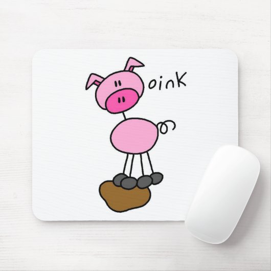 Strichmännchen-Schwein-T-Shirts und Geschenke Mousepad (Mit Mouse)