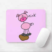 Strichmännchen-Schwein-T-Shirts und Geschenke Mousepad (Mit Mouse)