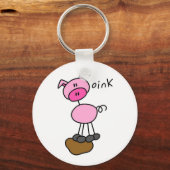 Strichmännchen Schweinefleisch T - Shirt und Gesch Schlüsselanhänger (Vorderseite)