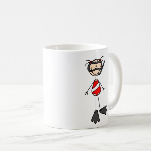 Strichmännchen-Schwimmen-Tasse Kaffeetasse (VorderseiteRechts)