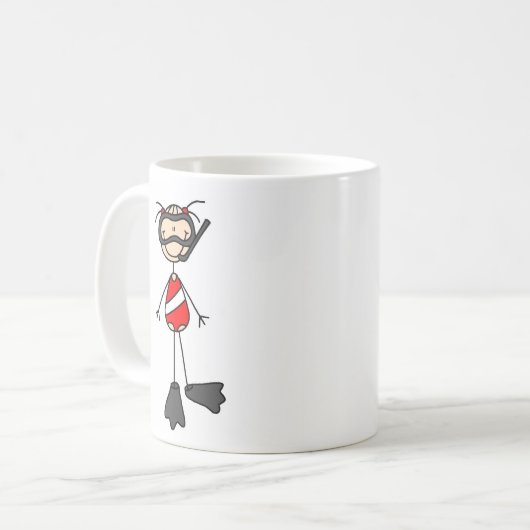 Strichmännchen-Schwimmen-Tasse Kaffeetasse (Vorderseite Links)