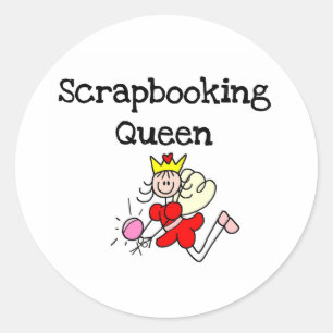 Strichmännchen Scrapbook Queen Runder Aufkleber