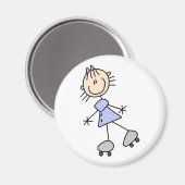 Strichmännchen Skaten Magnet (Vorderseite/Rückseite)
