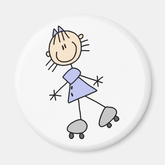 Strichmännchen Skaten Magnet (Vorne)