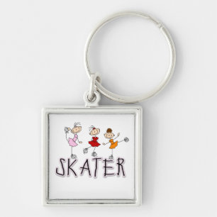 Strichmännchen-Skater-T-Shirts und Geschenke Schlüsselanhänger