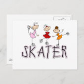 Strichmännchen Skater Tshirts und Geschenke Postkarte (Vorne/Hinten)