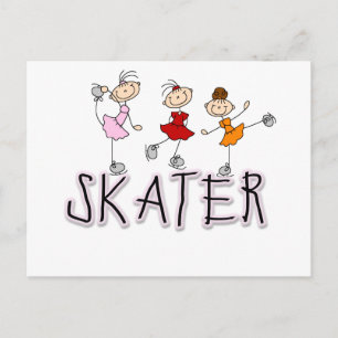 Strichmännchen Skater Tshirts und Geschenke Postkarte