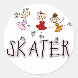 Strichmännchen Skater Tshirts und Geschenke Runder Aufkleber