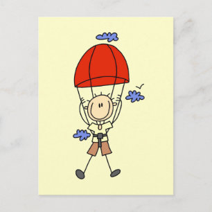 Strichmännchen Sky Diver Tshirts und Geschenke Postkarte