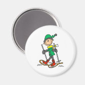 Strichmännchen Snowshoing Magnet (Vorderseite/Rückseite)