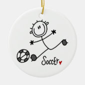Strichmännchen Soccer Player T - Shirt und Geschen Keramik Ornament (Vorne)