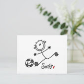 Strichmännchen Soccer Player T - Shirt und Geschen Postkarte (Stehend Vorderseite)