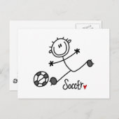 Strichmännchen Soccer Player T - Shirt und Geschen Postkarte (Vorne/Hinten)