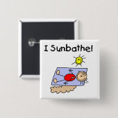 Strichmännchen Sonnenanbeter T-Shirts und Geschenk Button (Vorne & Hinten)