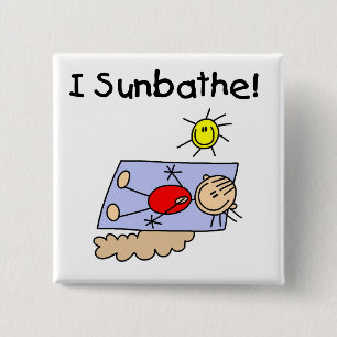 Strichmännchen Sonnenanbeter T-Shirts und Geschenk Button