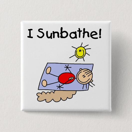 Strichmännchen Sonnenanbeter T-Shirts und Geschenk Button (Vorderseite)