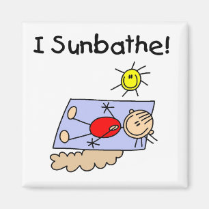 Strichmännchen Sonnenanbeter T-Shirts und Geschenk Magnet