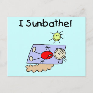 Strichmännchen Sonnenanbeter T-Shirts und Geschenk Postkarte