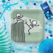 Strichmännchen Spaß für das neue Jahr 2026 Pappteller (Party)