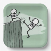 Strichmännchen Spaß für das neue Jahr 2026 Pappteller (Vorderseite)