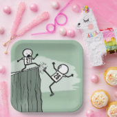 Strichmännchen Spaß für das neue Jahr 2027 Pappteller (Party)