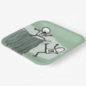 Strichmännchen Spaß für das neue Jahr 2027 Pappteller (Gewinkelt)