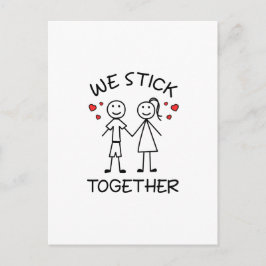 Strichmännchen Stickman Couples Valentinstag Liebe Postkarte