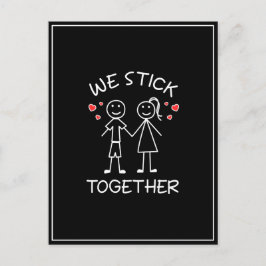 Strichmännchen Stickman Couples Valentinstag Liebe Postkarte