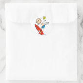 Strichmännchen Surfer Boy Tshirts und Geschenke Runder Aufkleber (Tasche)
