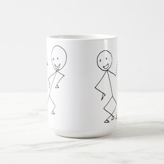 Strichmännchen-Tanzen Kaffeetasse (Mittel)