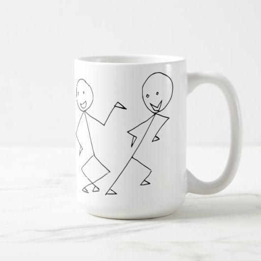 Strichmännchen-Tanzen Kaffeetasse (Rechts)