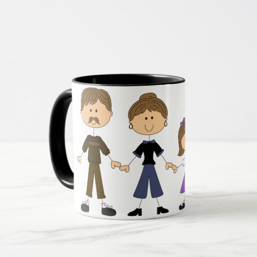 Strichmännchen Tasse (Vorderseite Links)