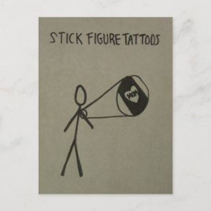 Strichmännchen TATTOOS Postkarte