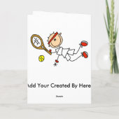Strichmännchen Tennis Player Card Karte (Rückseite)