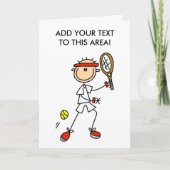 Strichmännchen Tennis Player Card Karte (Vorderseite)
