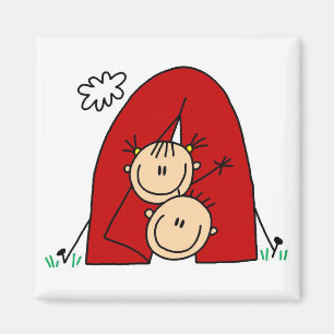Strichmännchen Tenting T-Shirts und Geschenke Magnet