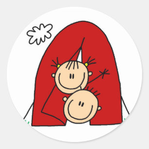 Strichmännchen Tenting T-Shirts und Geschenke Runder Aufkleber