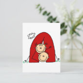 Strichmännchen Tenting Tshirts und Geschenke Postkarte (Stehend Vorderseite)
