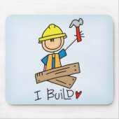 Strichmännchen-Tischler Mousepad (Vorne)