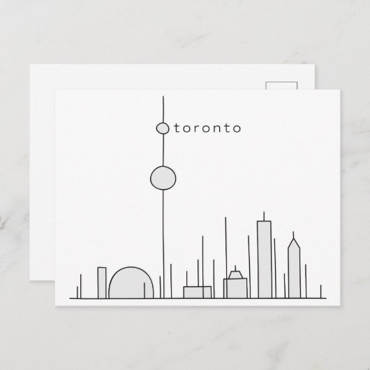 Strichmännchen Toronto Postkarte (Vorne/Hinten)