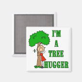 Strichmännchen Tree Hugger T - Shirt und Geschenke Magnet (Vorderseite/Rückseite)