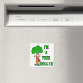 Strichmännchen Tree Hugger T - Shirt und Geschenke Magnet (In Situ (Geschirrspüler))